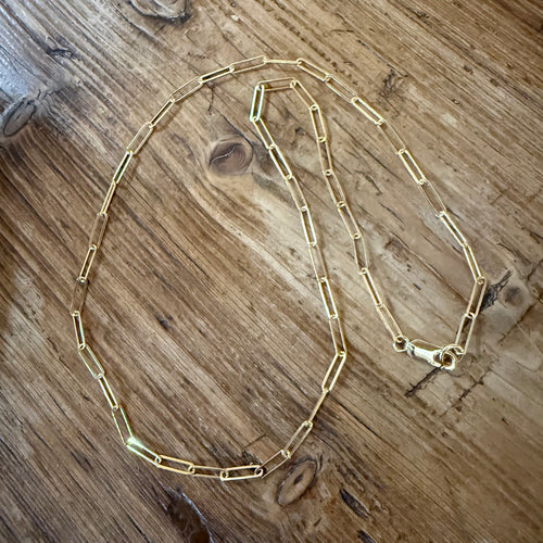 Gold Filled Paperclip Chain Necklace