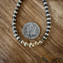 Sterling Navajo Pearl and 14K Yellow Gold Necklace
