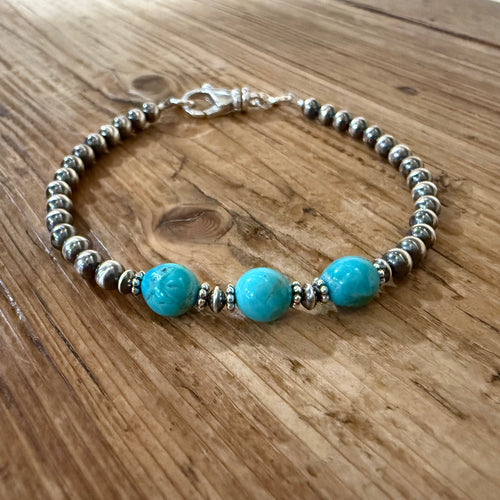 Navajo Pearl Kingman Turquoise Bracelet