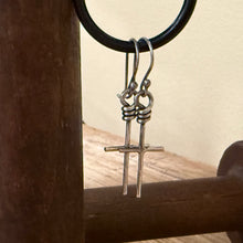 Wire Wrapped Sterling Cross Earrings