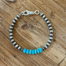 Navajo Pearl and Kingman Turquoise Bracelet