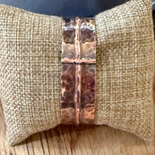 Hammered Copper Cross Cuff Bracelet