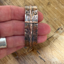 Hammered Copper Cross Cuff Bracelet