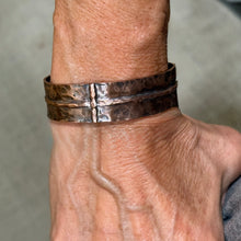 Hammered Copper Cross Cuff Bracelet