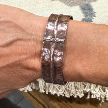 Hammered Copper Cross Cuff Bracelet