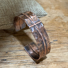 Hammered Copper Cross Cuff Bracelet