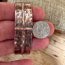 Hammered Copper Cross Cuff Bracelet