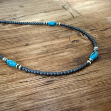 Hematite, Turquoise and Navajo Pearl Necklace