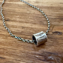 Floating Sterling Cylinder Bead Necklace