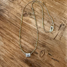 Floating Sterling Cylinder Bead Necklace