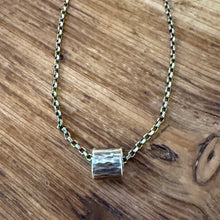 Floating Sterling Cylinder Bead Necklace