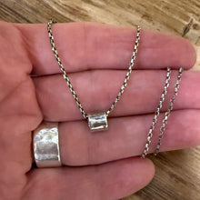 Floating Sterling Cylinder Bead Necklace