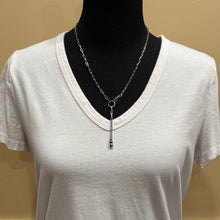 Sterling Paperclip Chain Navajo Pearl Lariat Necklace