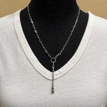 Sterling Paperclip Chain Navajo Pearl Lariat Necklace