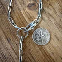 Sterling Paperclip Chain Navajo Pearl Lariat Necklace