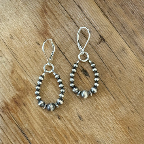 Sterling Navajo Pearl Dangle Earrings