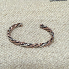 Twisted Copper and Sterling Silver Cuff Bracelet