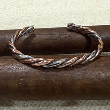 Twisted Copper and Sterling Silver Cuff Bracelet