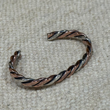 Twisted Copper and Sterling Silver Cuff Bracelet