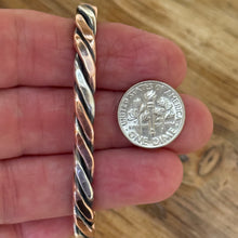 Twisted Copper and Sterling Silver Cuff Bracelet