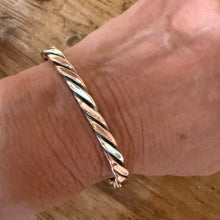 Twisted Copper and Sterling Silver Cuff Bracelet