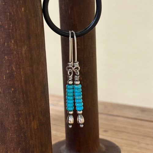 Turquoise and Navajo Pearl Earrings