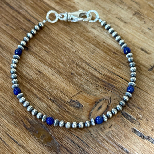 Navajo Pearl and Lapis Bracelet