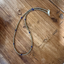 Sterling Navajo Pearl and Lapis Necklace