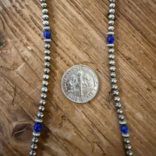 Sterling Navajo Pearl and Lapis Necklace