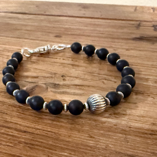 Sterling Silver & Black Onyx Bracelet