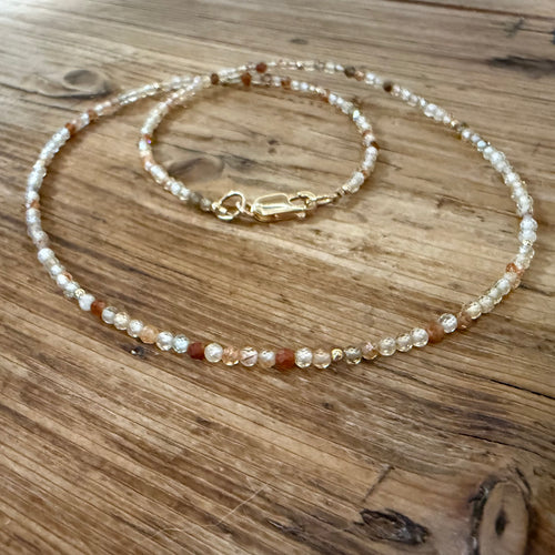 Gold Filled Natural Zircon Necklace