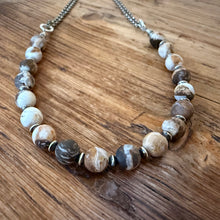 Petrified Wood Opal & Sterling Silver Necklace