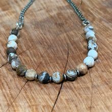 Petrified Wood Opal & Sterling Silver Necklace