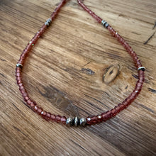 Mozambique Garnet & Navajo Pearl Necklace