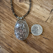 Leopard Skin Jasper, Smoky Quartz & Navajo Pearl Necklace