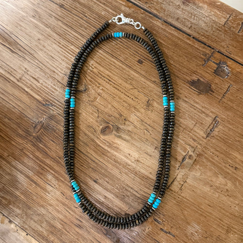 Bronzite and Turquoise Necklace