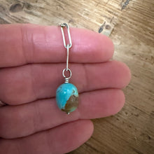 Kingman Turquoise Sterling Paperclip Chain Lariat