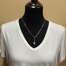 Kingman Turquoise Sterling Paperclip Chain Lariat