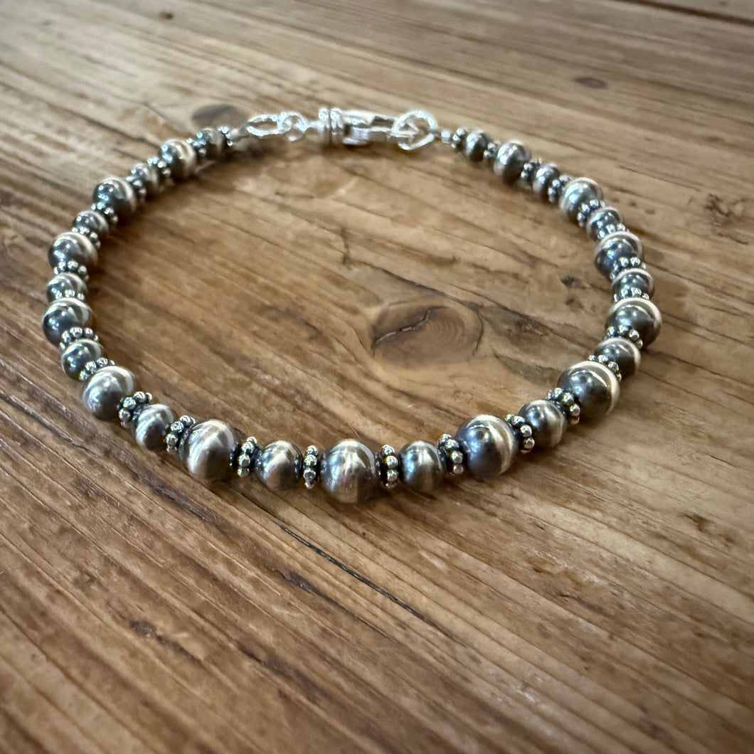 Sterling Silver Navajo Pearl Bracelet