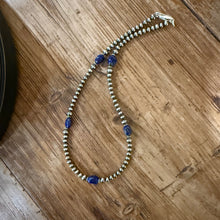 Sterling Navajo Pearl & Lapis Necklace