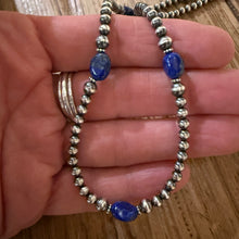 Sterling Navajo Pearl & Lapis Necklace