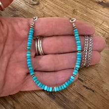 Genuine Turquoise & Sterling Cable Chain Necklace