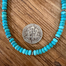Genuine Turquoise & Sterling Cable Chain Necklace