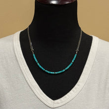 Genuine Turquoise & Sterling Cable Chain Necklace