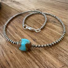 Sterling Navajo Pearl & Kingman Turquoise Choker Necklace