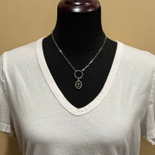 Sterling Paperclip Chain Bezel Crystal Pendant Necklace