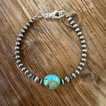 Sterling Navajo Pearl & Kingman Turquoise Bracelet