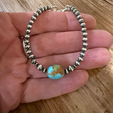 Sterling Navajo Pearl & Kingman Turquoise Bracelet