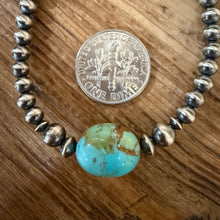 Sterling Navajo Pearl & Kingman Turquoise Bracelet