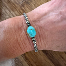 Sterling Navajo Pearl & Kingman Turquoise Bracelet